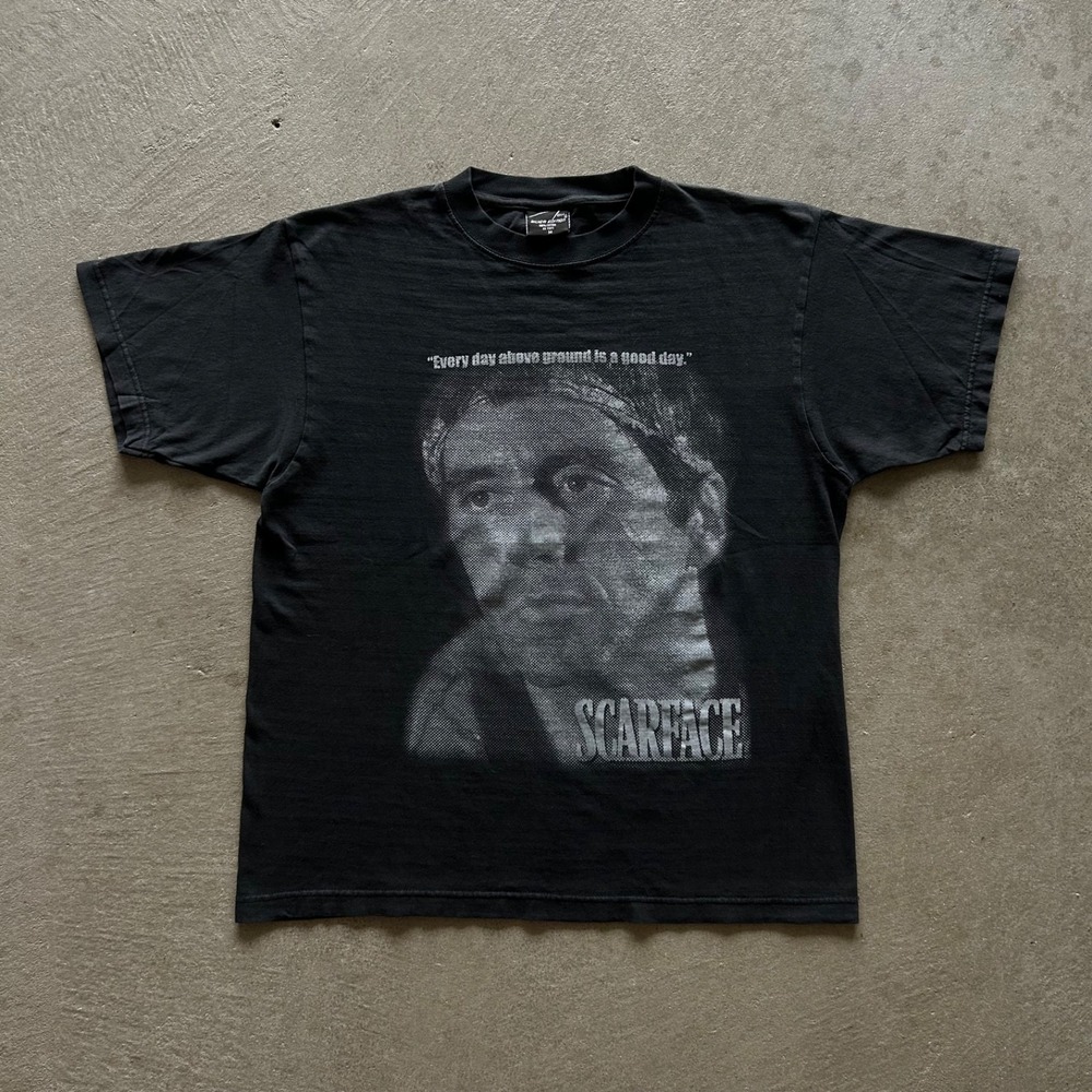 Vintage Scarface Shirt Size Medium Black Tony Montana Movie‎ Promo Gangster